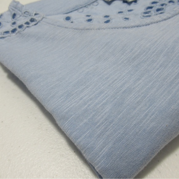 J. Jill Eyelet Bell Sleeve Tunic Top Blue | Size Small - Picture 15 of 16